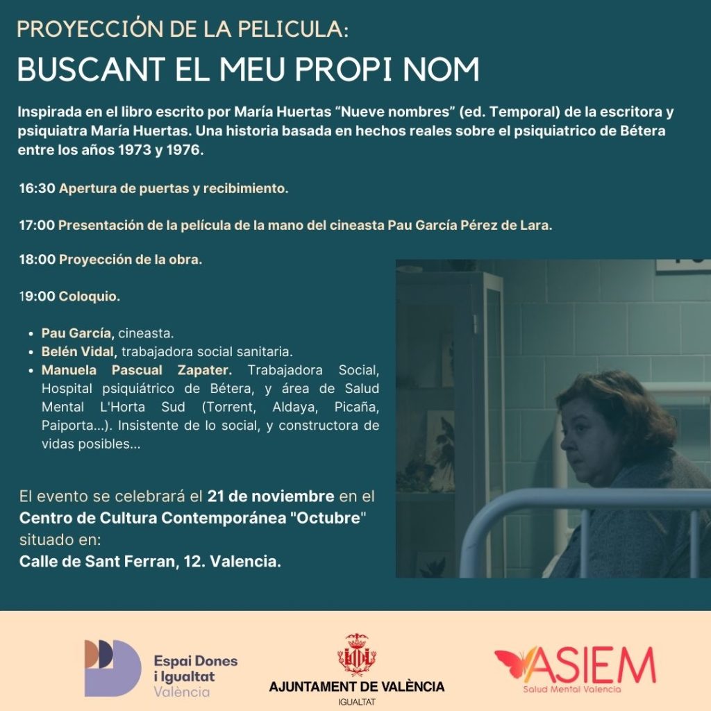 Cartel Proyección película: Buscant el meu propi nom
